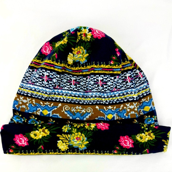 Ellewin Multicolored Floral and Geometric Beanie Super Soft Stretchy Lightweight - Picture 1 of 5